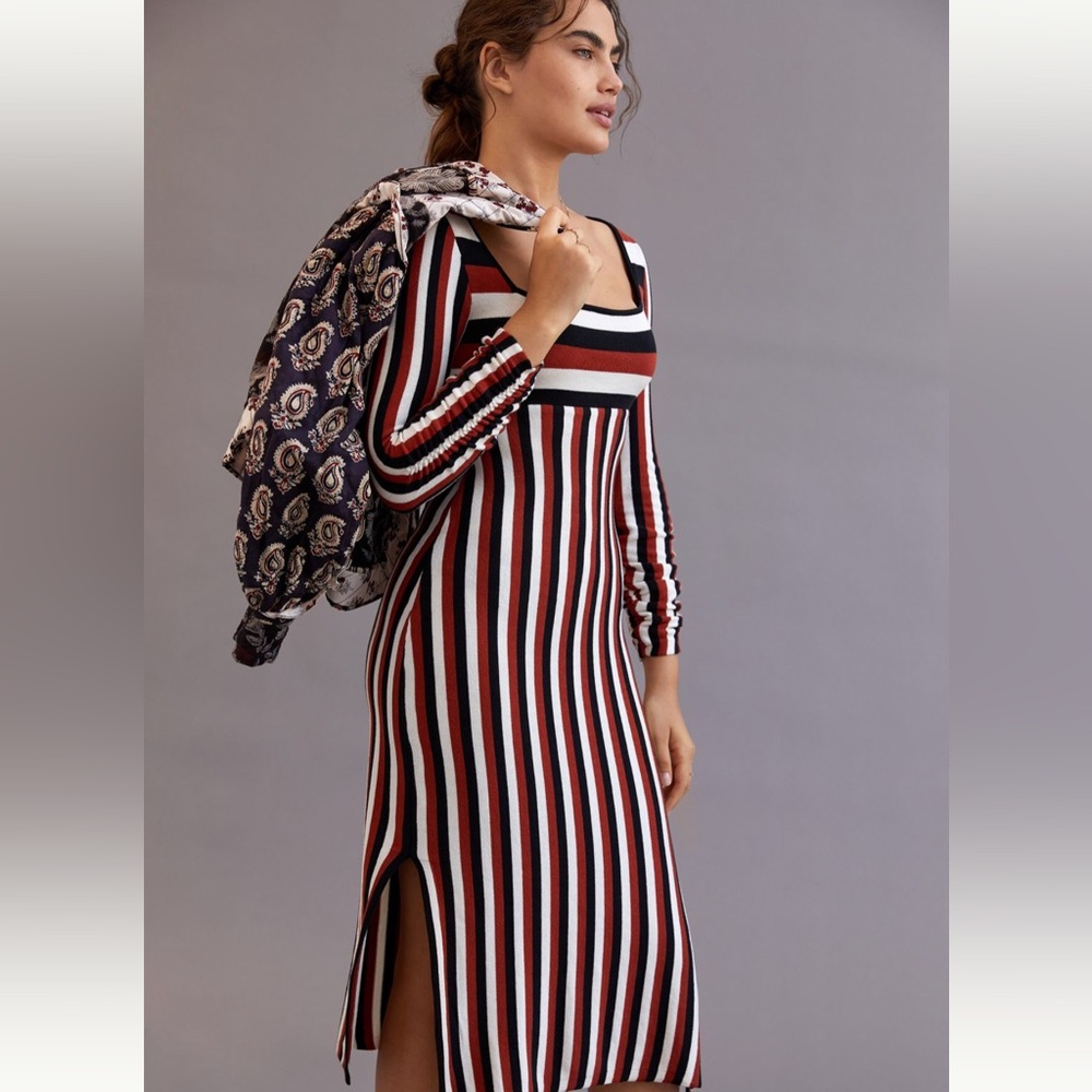 Maeve Striped Sweater Midi Dress